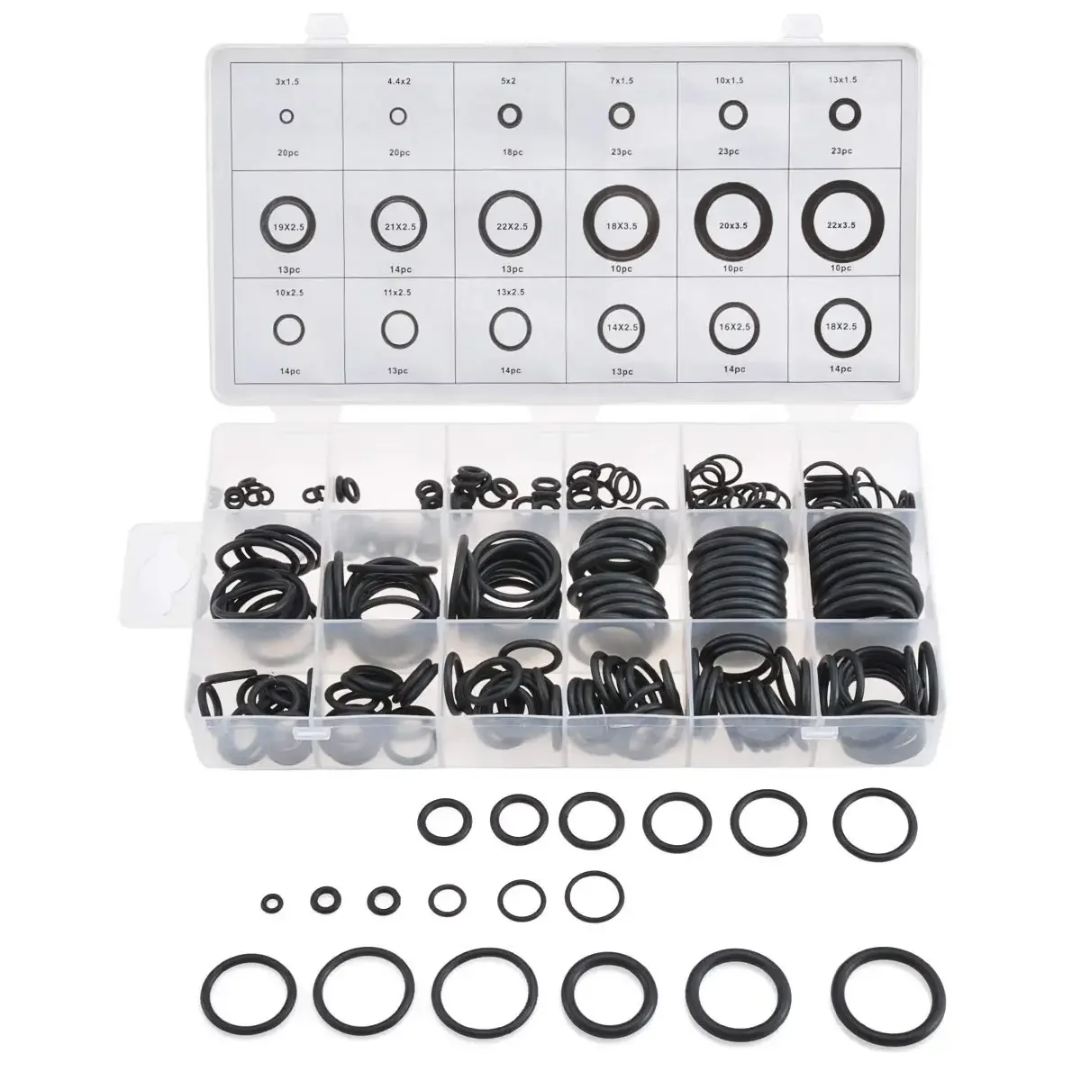 225Pcs Rubber O-Ring Gasket Repair Kit NBR Sealing O Ring For Car Air Conditioning Gasket Faucet Waterproof Washer Set