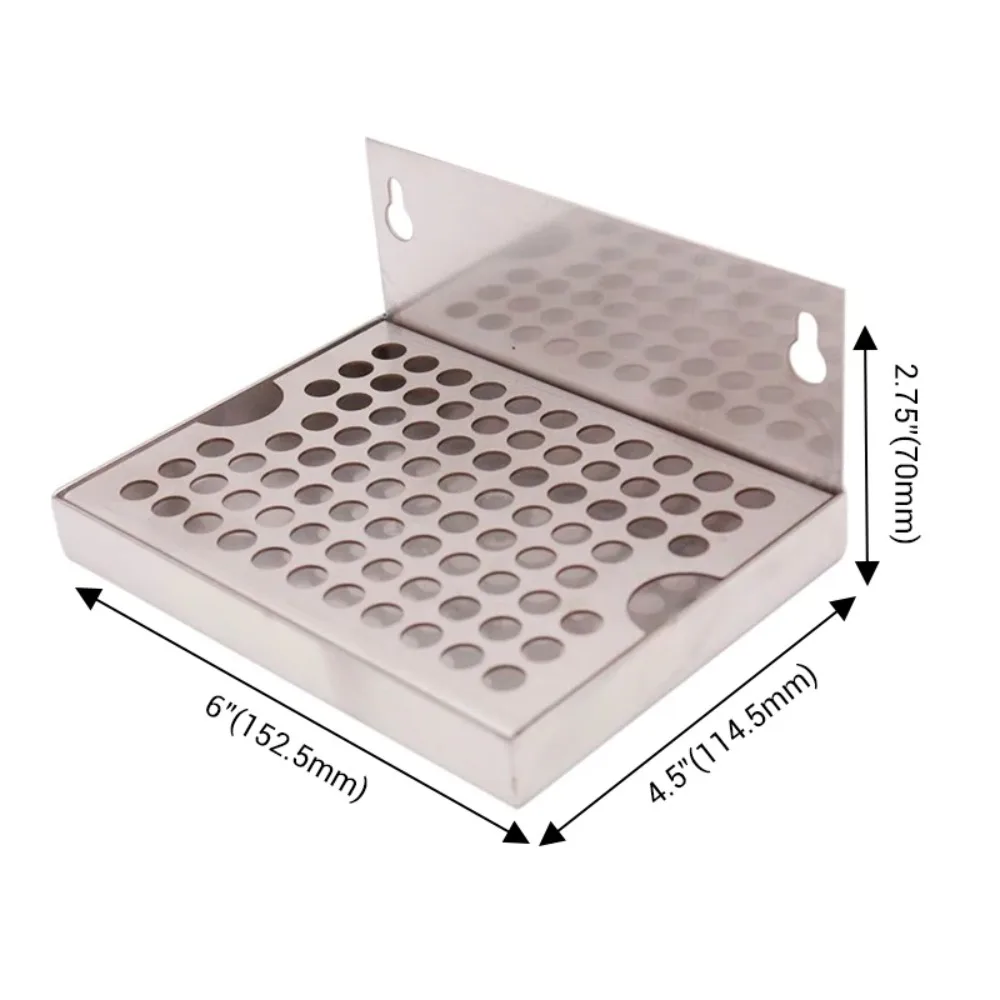 6 "حائط جبل البيرة بالتنقيط صينية لا استنزاف 304 الفولاذ المقاوم للصدأ 6" طول × 4.5 "W البيرة البطيخ مشروع البيرة #3
