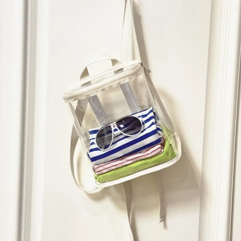 PVC Organizer Clear Backpack Large Capacity Visible Swimming Storage Bags Zipper Ins Style Beach Waterproof Backpack