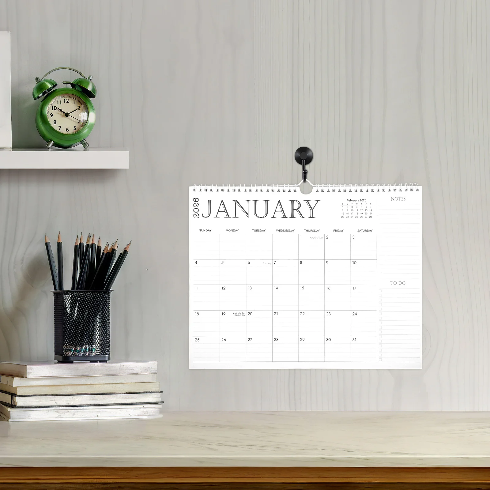 

2026 Hanging Wall Calendar Spiral Binding Monthly Planner Jan 2026-Jul 2027 Large Family Office School Holiday Dates