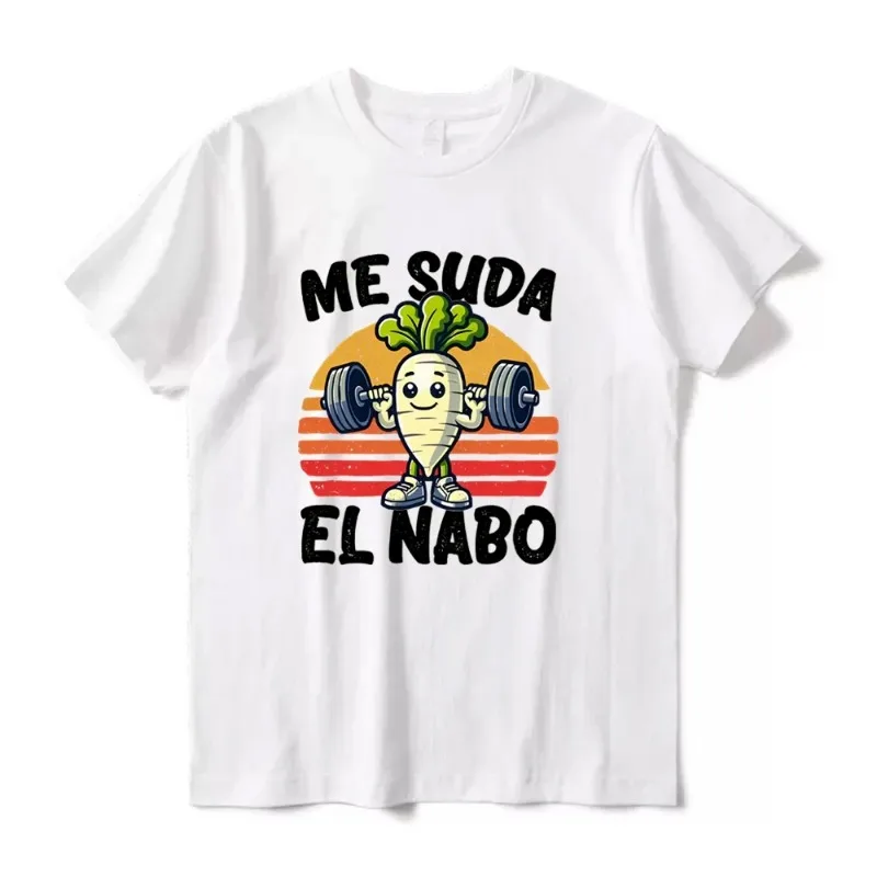 Me Suda El Nabo Women's Short Sleeved Printed T-shirt Fun Spanish Joke Retro Soft Casual Top Women's Clothing Pattern T-shirt