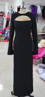 Customized Mermaid Black Prom Dresses France Long Sleeves Formal Evening Dresses Women Wedding Party Gowns Vestidos De Noche 4