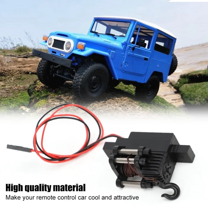 Kunststoff-Metall-Automatikwinde, Upgrade-Teile, Zubehör, passend für 1/16 RC-Auto WPL C34 C34K C34KM, Schwarz