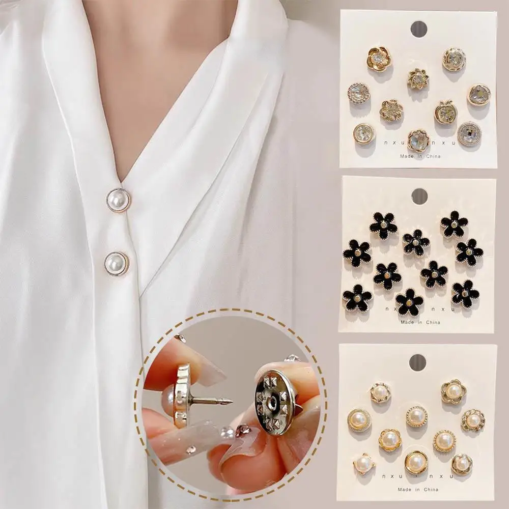 20pcs Collar Needle Buckle Fixed Pin Trendy Jewelry Gift For Women Brooch Fashion No Punching Magnetic Buckles For Shirts