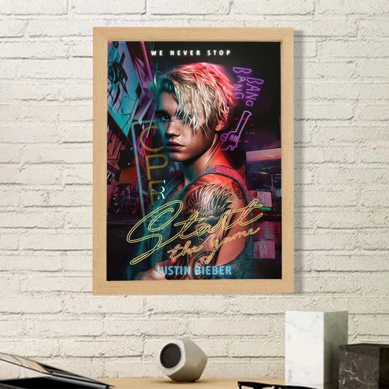 

Justin Bieber Home and Decoration Hot Album Posters for Wall Decor Music Decorative Paintings Famous Pop Singer Poster Room Art