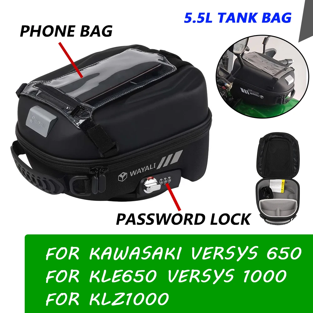 

Motorcycle Accessories Tank Bag Luggage Backpack Tanklock Navigation Phone Bags For KAWASAKI Versys 650 KLZ 1000 KLE650 KLZ1000