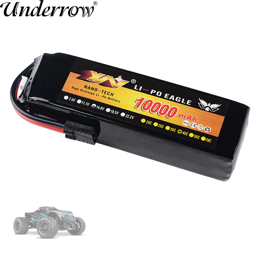 YW RC LiPo Battery 14.8V 10000mAh 45C Max 60C 4S For Traxxas 1/10 RC Car UAV Multi-rotor Quadcopter Airplane Boat