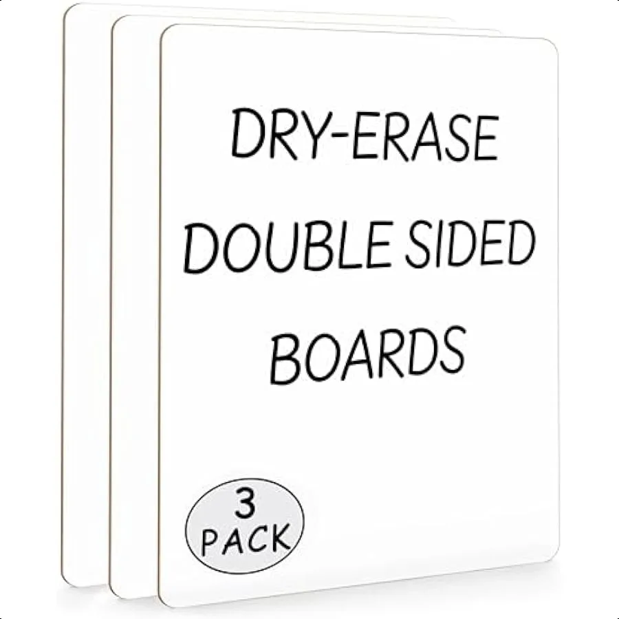 

3 Pack 9x12 Inch Small Dry Erase Boards Mini Whiteboards Handheld Lapboards for Students Home Office and Kitchen Use Dry Erase