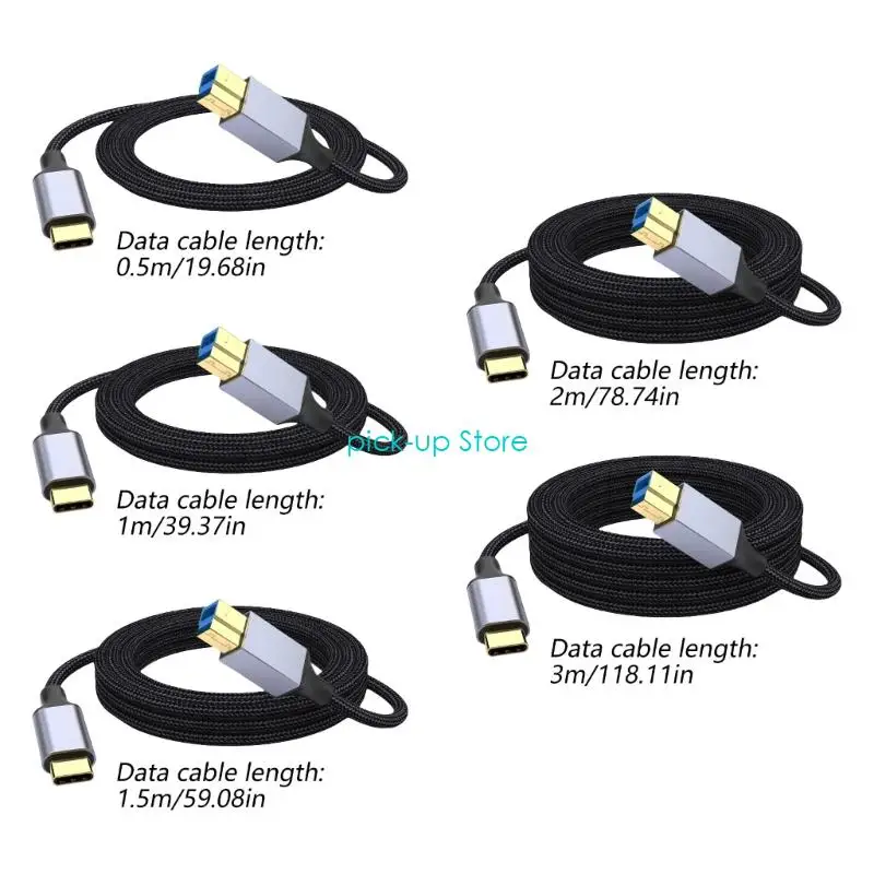 Q5WA 5GBPS USB Type C tot USB B -kabel voor printerscanners Nylon gevlochten koord
