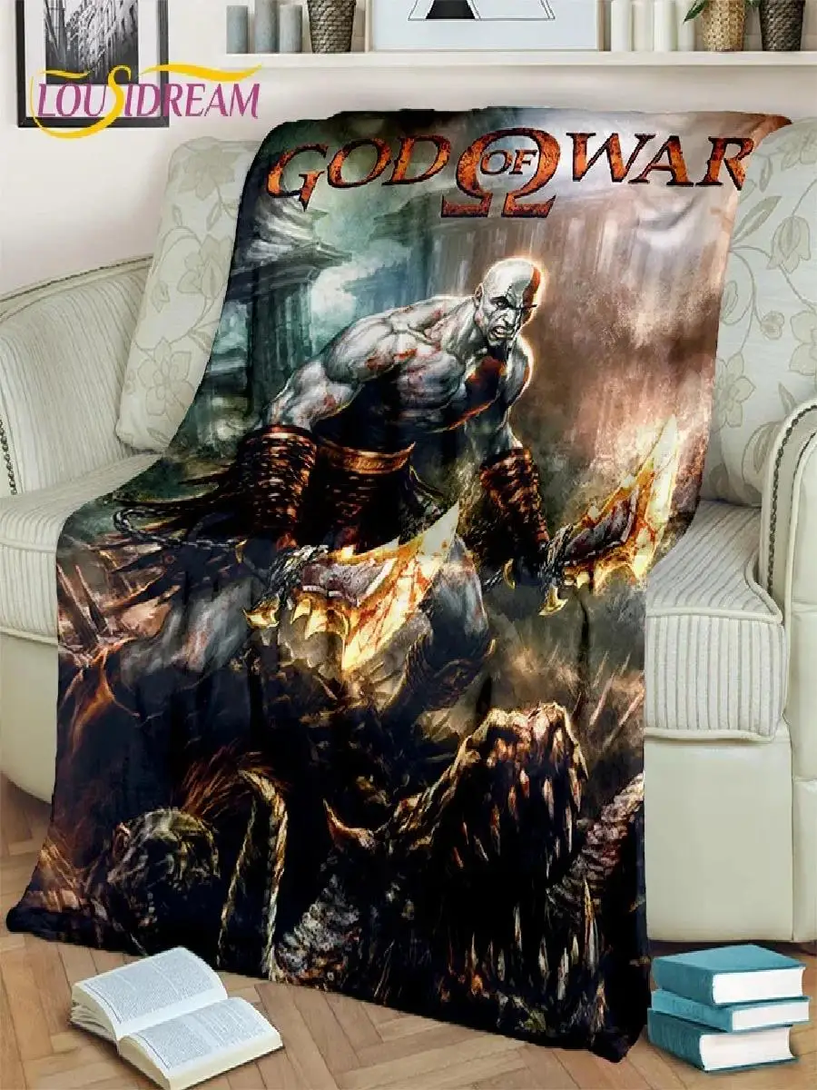 Kratos D God of War Gamer Blanket Soft Throw for Home Bedroom Sofa Picnic Travel Office Kids  HD Quality