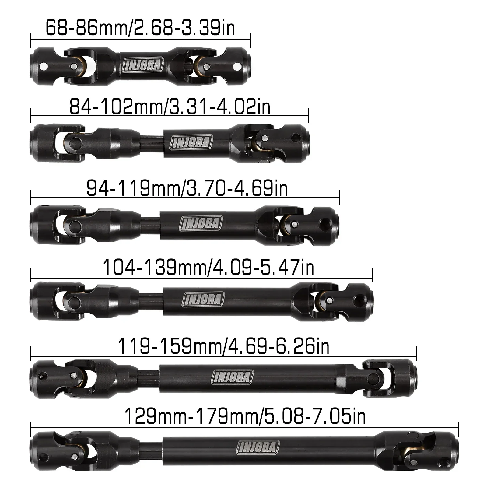 INJORA-eje de transmisión de acero resistente para coche teledirigido 1/10, Axial SCX10 90046 AXI03007 TRX4 Redcat Gen8