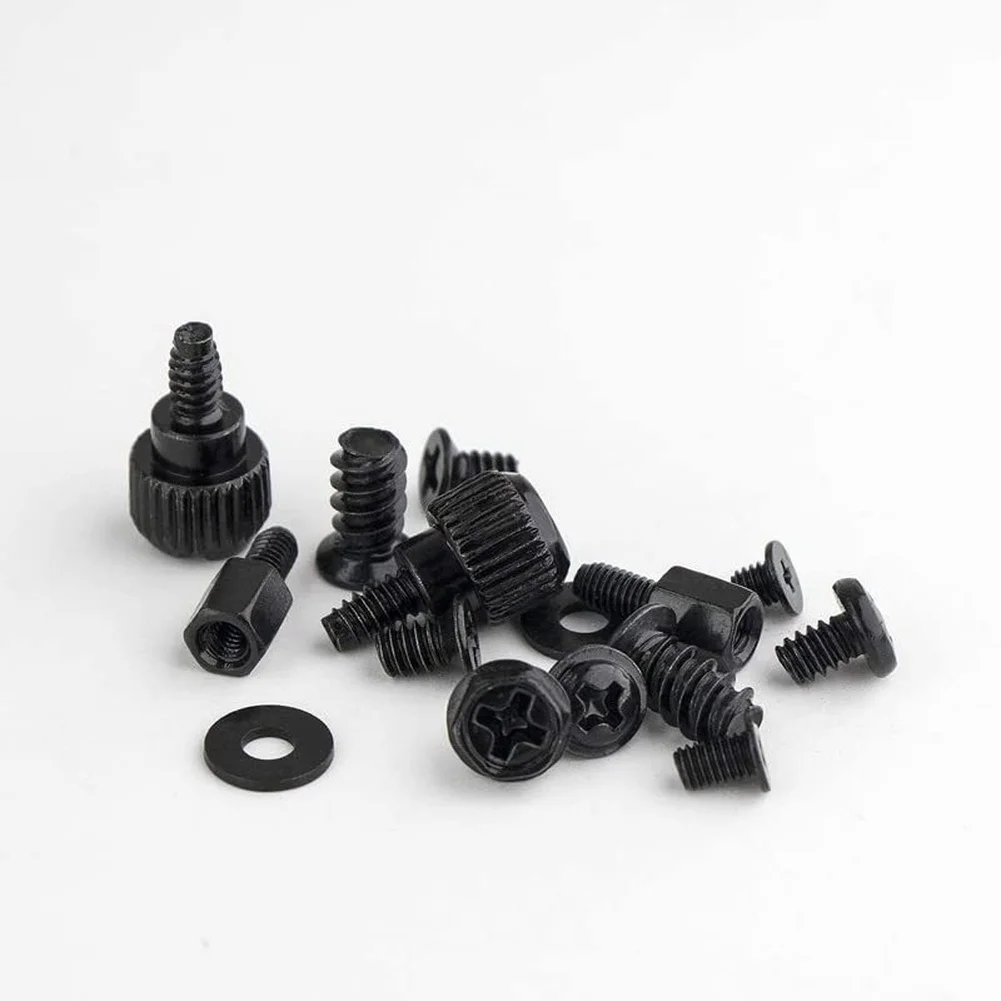 440pcs Black Computer Case Screws Kit For PC Repair With Various Head Types Workshop Equipment Power Tools