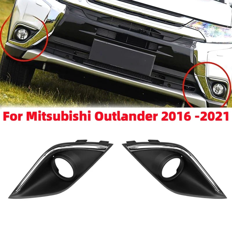 

Car Front Bumper Fog Lamp Cover Trim Frame Bezel ABS For Mitsubishi Outlander 2016 2017 2018 2019 2020 2021