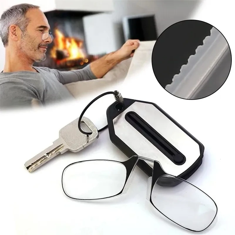 

Nose Clip Folding Legless Reading Glasses Men Women Mini Portable Smart Magnifier Presbyopic Eyewear +1.0 To +3.0 Gafas