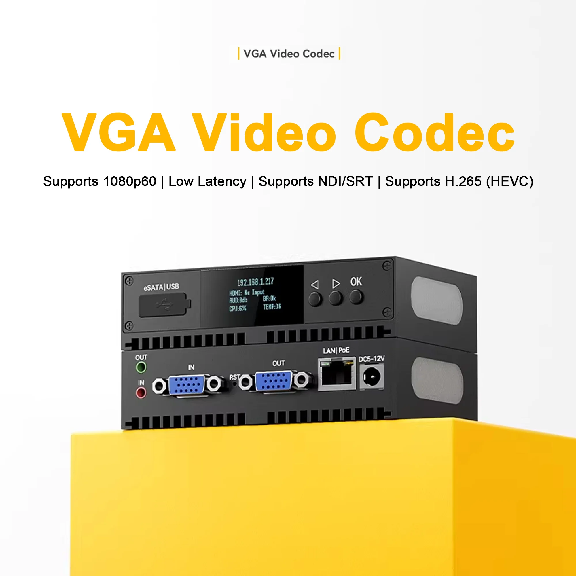 

Декодер-кодер VGA для HD-видеозаписи и потоковой передачи 265, приставка для прямых трансляций NDI