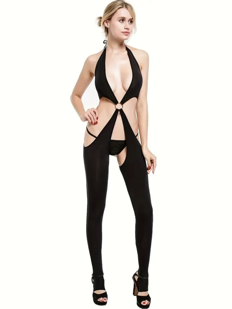 Women Sexy Lingerie Costumes Underwear Body Stocking Porn Catsuit  Lenceria Mujer Crotchless Catsuit Lace Bodysuit Lingerie BDSM