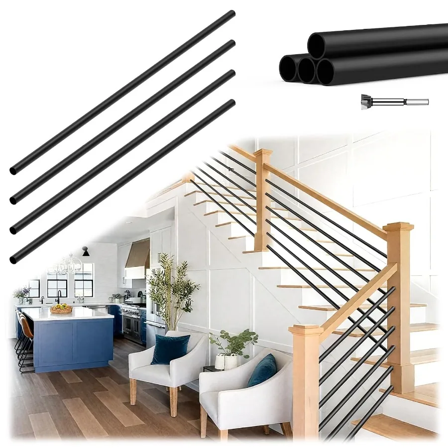 x 5/8 in Iron Horizontal Balusters for Staircase Interior