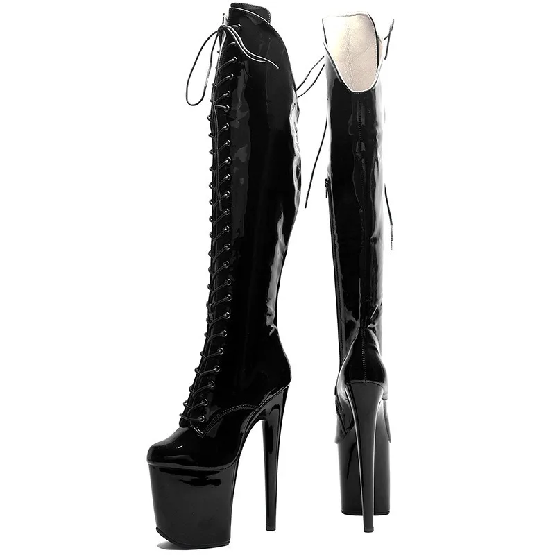 

Fashion Women's Shoes 20cm Ultra-high Knee High Boots Designer Knight Boots Women Nightclub Model Pole Dance High Heels Zapatos