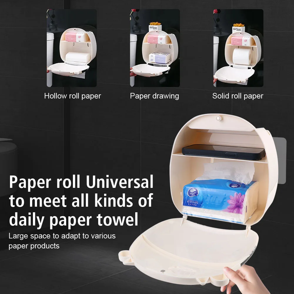 Roll Paper Storage Box Rack Waterproof Wall-Mounted Toilet Tissue Box Bathroom Accessories Creative Cute Toilet Paper Holder