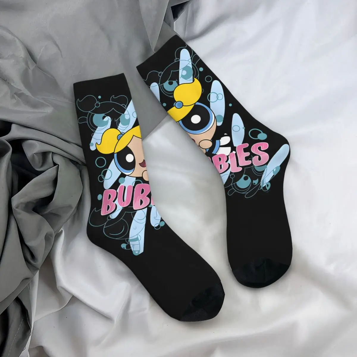 Crazy compression Glamorous Sock for Men Harajuku Powerpuff Girls Seamless Pattern Crew Sock Novelty