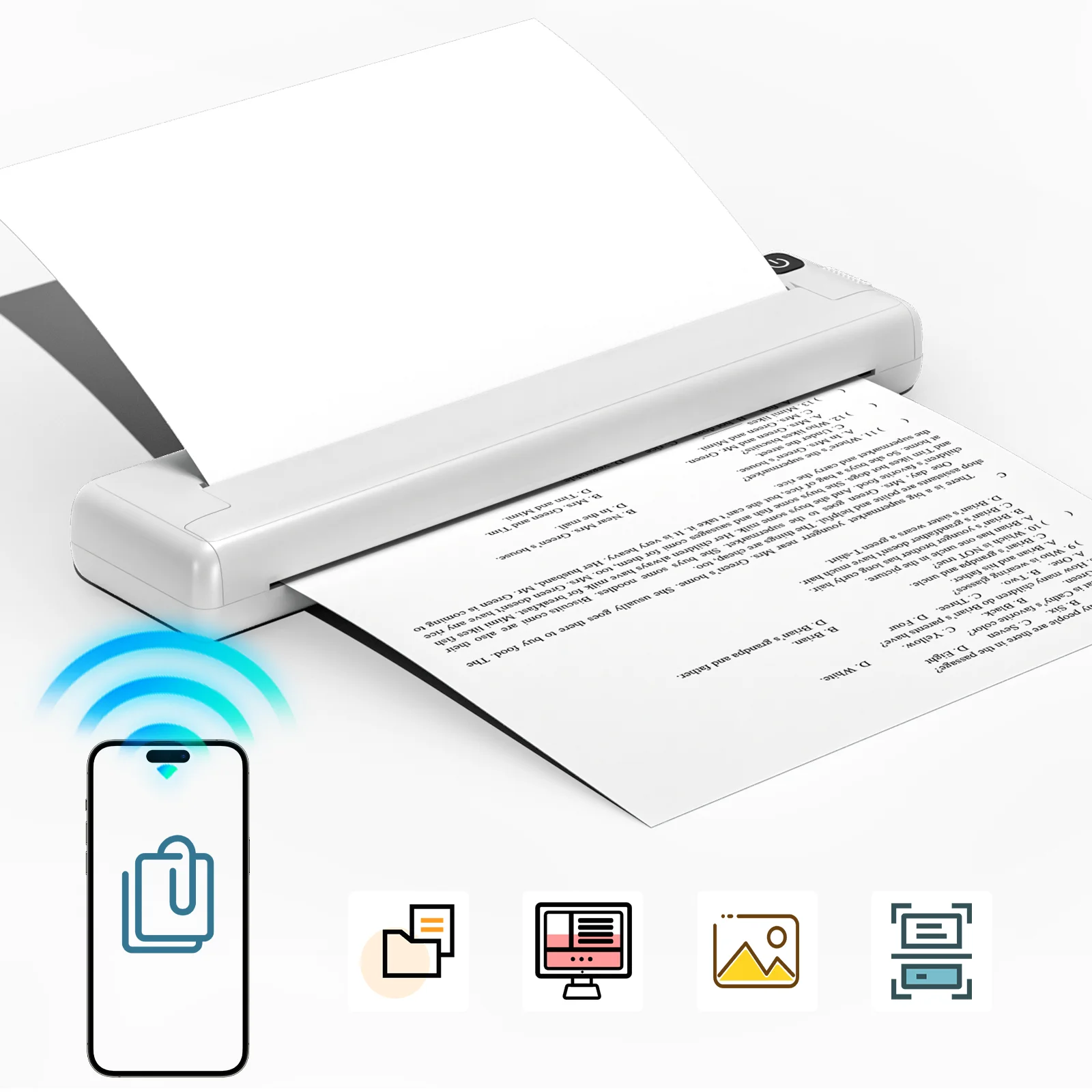 Imagem -05 - Impressora Térmica Portátil Bluetooth sem Fio Papel Foto Texto Documento Impressão de Escritório Android Ios Telefone a4