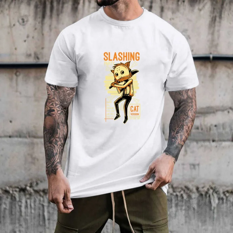 Halloween Funny Cat Killer Heat Transfer White Ink Iron - on Patch, Stylish & Playful Pattern for T - shirts, Canvas Bags,