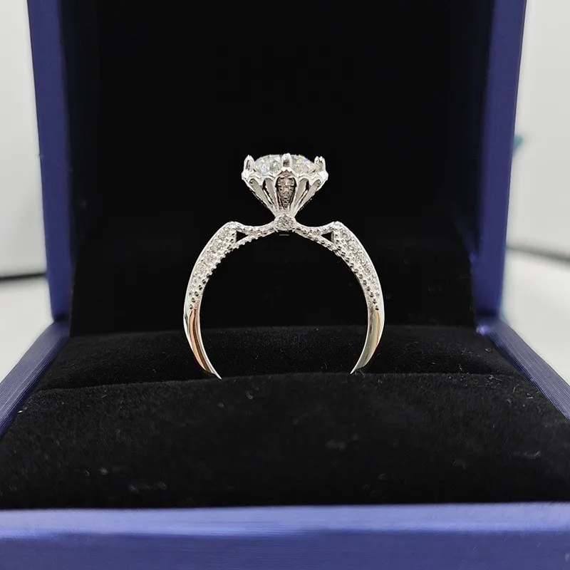 Palace Diamond Ring 1ct Moissanite Women's PT950 Platinum - Comfort fit band, non-irritating carving, all-day wear