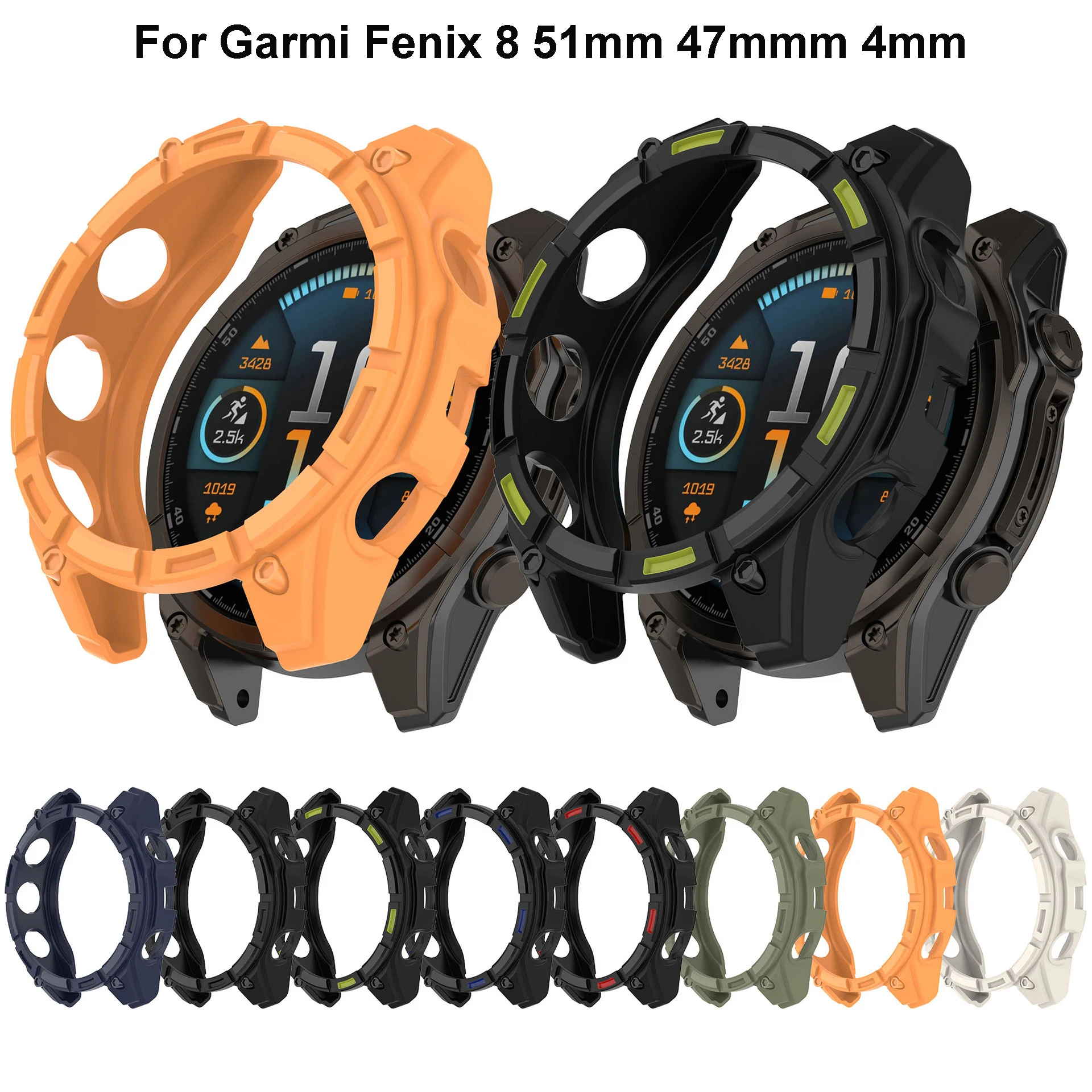 

TPU Protective Cover for Garmin Fenix 8 51mm 47mm 43mm Soft Silicone Bumper Case Accessories for Fenix 8 Protector Case Shell