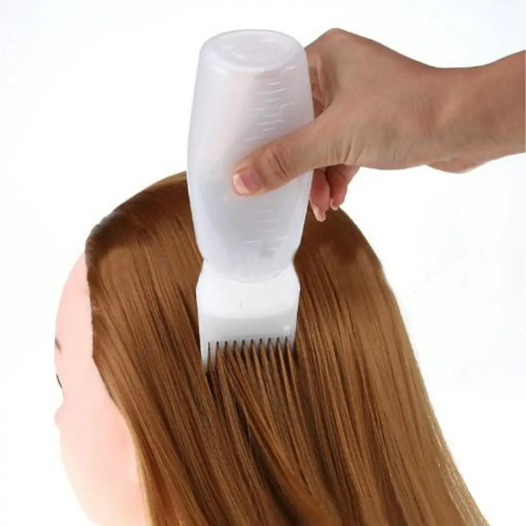 Бутылка для нанесения волос с расческой-щеткой Парикмахерский инструмент «сделай сам»