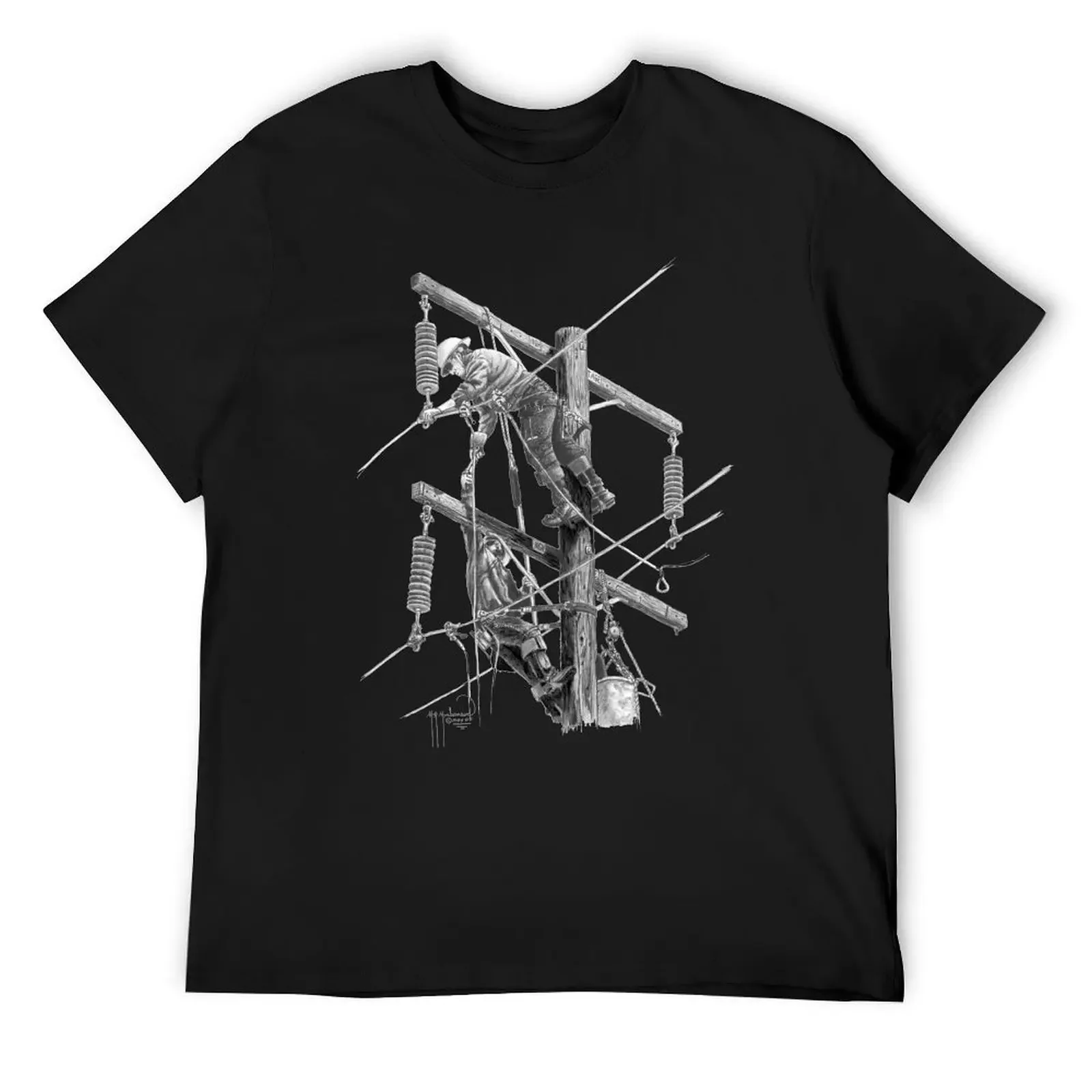 Lineman 'Pole Buddies' by RP Thor T-Shirt vintage summer clothes graphics aesthetic clothes mens vintage t shirts