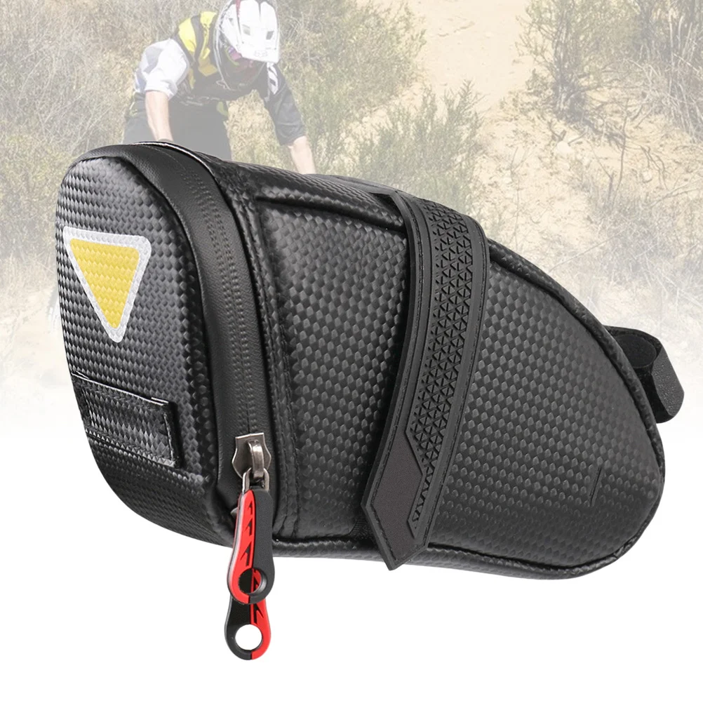 

Black Cycling Waterproof Bike Saddle Bag Road Tearproof Rear Seat Large Capacity Tail Pouch Reflective Commuter