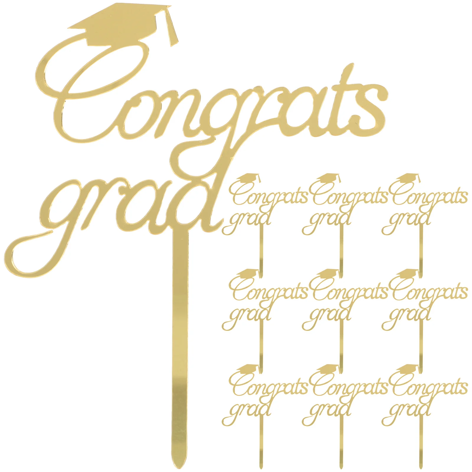 

10Pcs Graduation Cupcake Picks Chic Graduation Cap Cake Toppers Party Food Decorations Cupcake Toppers Cake Decorations