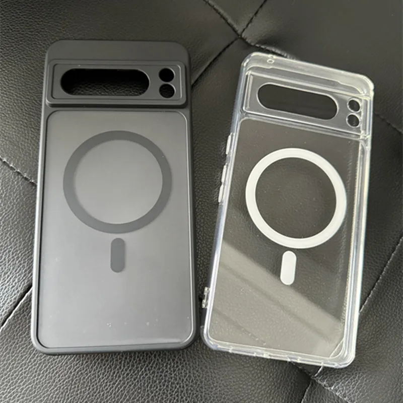 Transparent Shockproof PC+TPU Magsafe Case For Google Pixel 9 Pro XL 8 Pro 9a 8a Frosted Magnetic Wireless Charging Phone Cover image 5