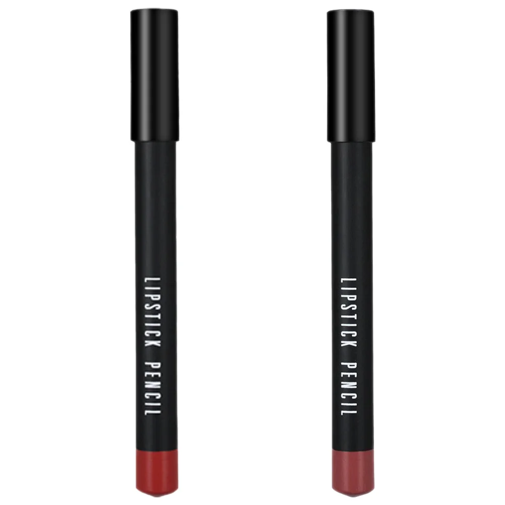 2Pcs Long-Lasting Matte Lip Liner Pencils Non-Smudging Natural Look Makeup Lip Pen for Women Everyday Wear Matte Lipstick Pen