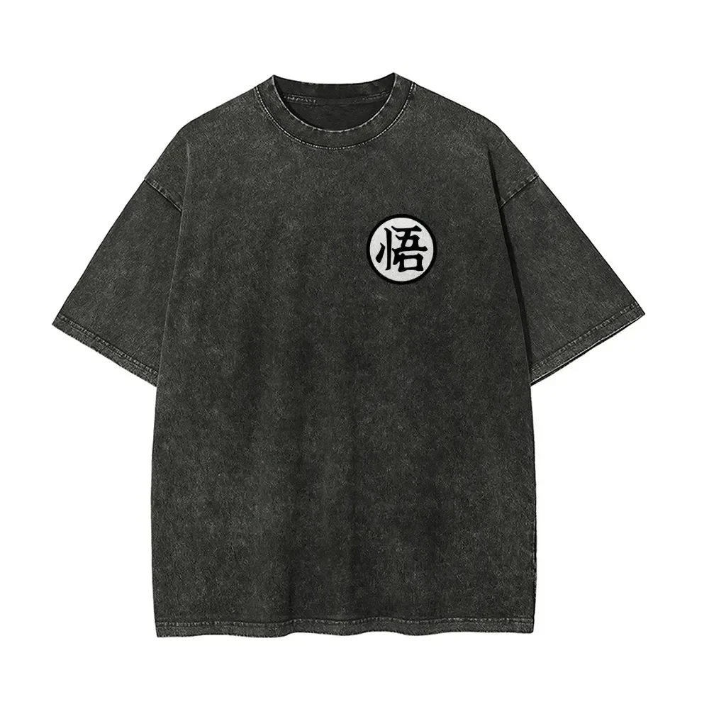 Bandai Anime Dragon Ball Cosplay Gewaschenes T-Shirt Baumwolle Kurzarm Lose Große Casual Sport Fitness T-Shirt Herren Harajuku Kleidung 5