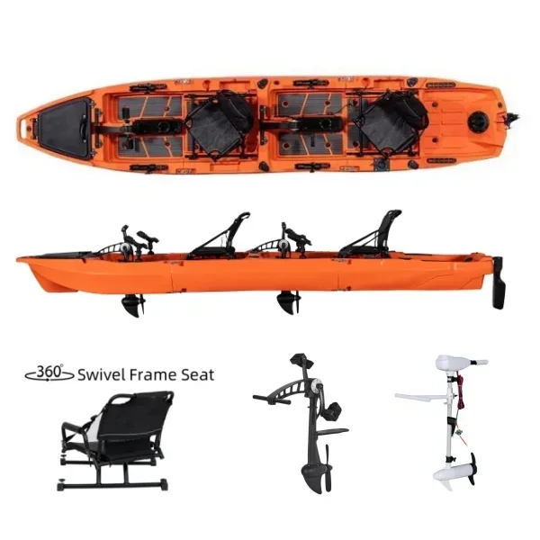 2 Or 3 Pieces Modular Detachable Kayak For 3 Power Systems With Kick Up And Propeller Foot Pedal Motor Kayak For Choosing