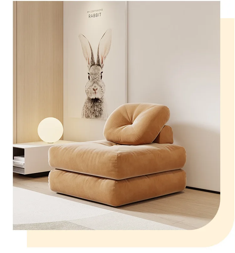 !@Modern Single Combination Japanese Wabi-Sabi Lazy Tatami Module Simple Beancurd Block Cloth Art Sofa Small Households Fabric