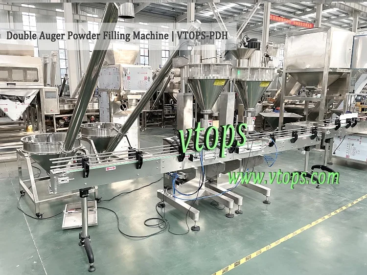 Fully Automatic Bottle Powder Filling Machine / Auger Filler With Split Hopper And PLC Control System