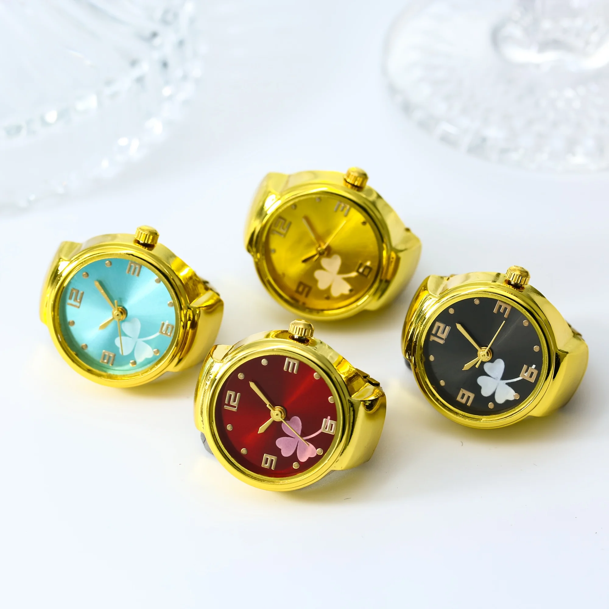 1p finger ring creative mini new high-end gold explosive round pocket watch watch personalized time for men and women