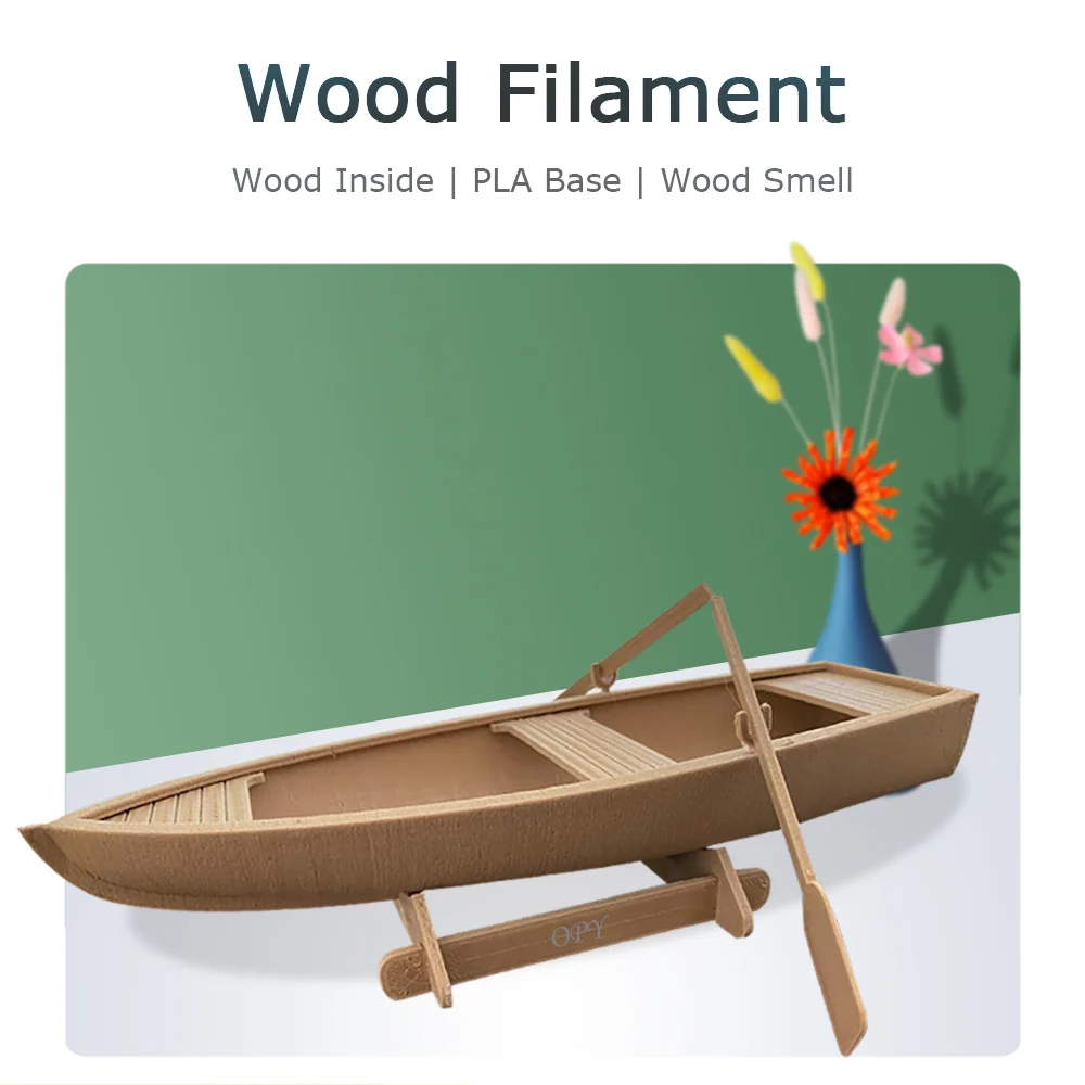 OPY Wood PLA Filament 1.75mm Real Wood Powder 3D Printer PLA Wooden Filament 3D Printing Materials 1kg 10m 100g