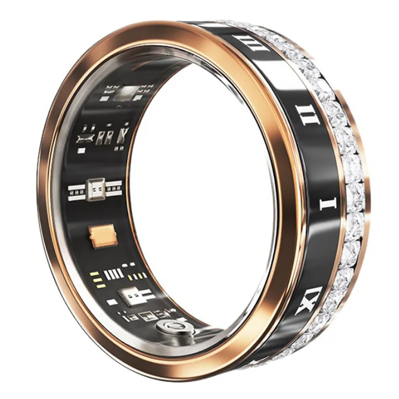 

Luxmoc V2 Fashionable Diamond-Encrusted Smart Ring Heart Rate And Blood Oxygen Detection Pedometer Multi-Functional Sports Ring