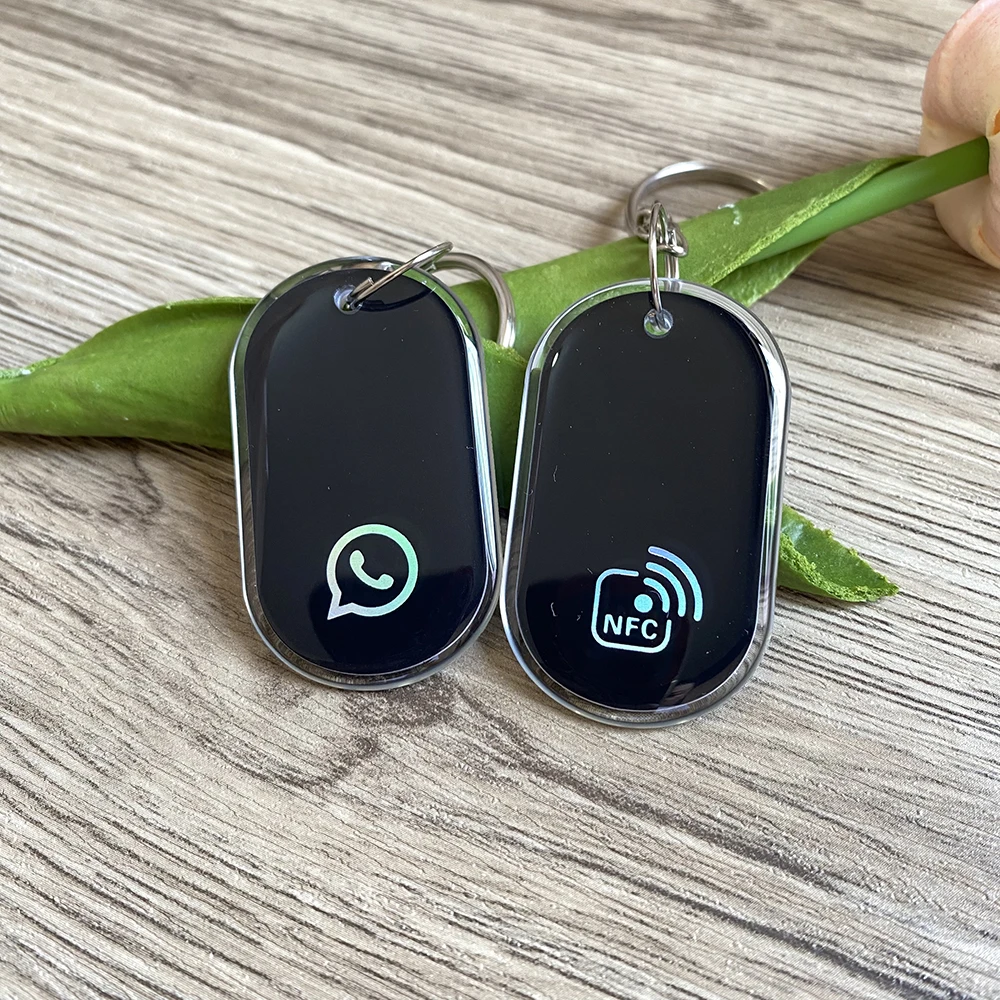 Tap to Connect us on WhatsApp Epoxy NFC Keychain Follow us on Instagram NFC Key Card