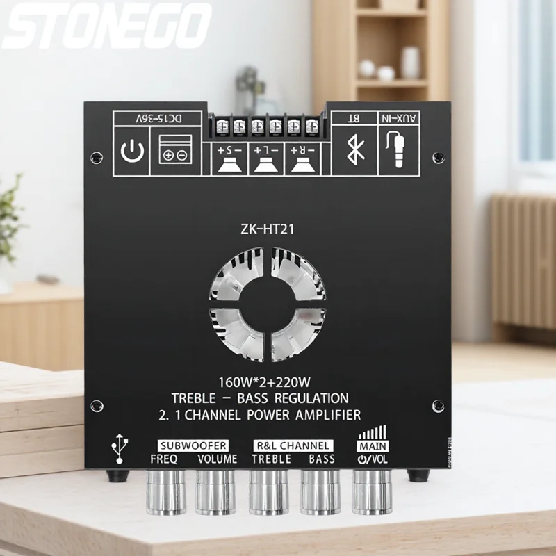 

ZK HT21 2.1 Channel TDA7498E 160WX2 220W Bluetooth 5 0 Digital Power Amplifier Module High Low Tone Subwoofer Home Theater Audio
