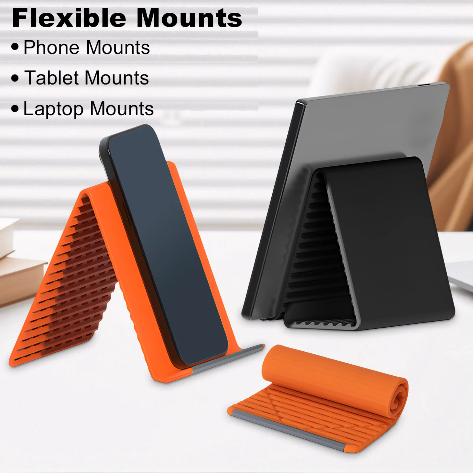 Silicone Adjustable Angle Phone Stand Desk Portable Foldable Phone Stand Bendable Freely Into Any Shape for Phone Tablet Laptop