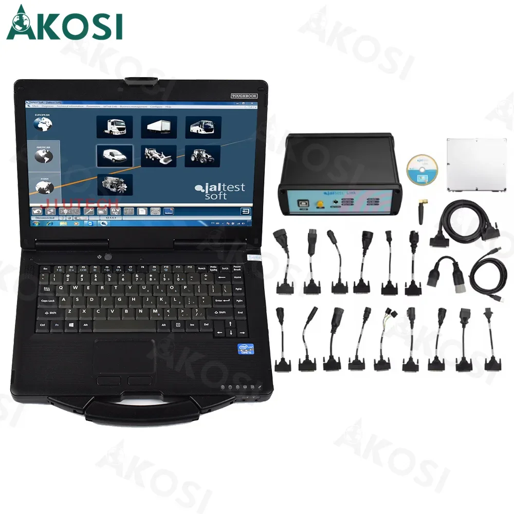 For Jaltest Exzavator Universal Truck Excavator Diagnostic Kit and CF53 Laptop for Jaltest Link Heavy Duty Truck Diagnostic Tool