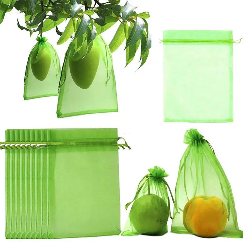 

100Pcs Strawberry Blueberry Fruit Netting Covers Drawstring Fruit Mesh Bag Wide Application Pest Barrier Mesh Cover Bags