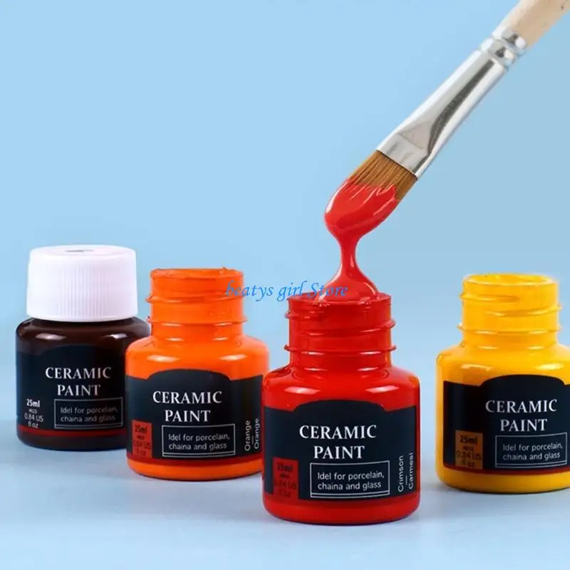 C7AB Artist Grade 12 Shade Ceramic Paint Assortment produced For Baking On Glassware And Craft Supplies