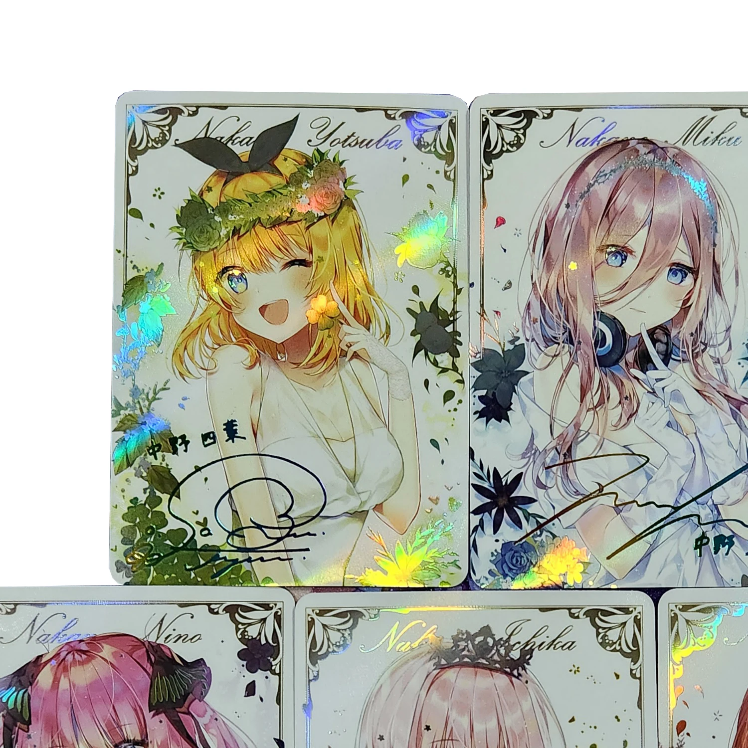 5Pcs/set Diy Self Made The Quintessential Quintuplets Collection Card Refraction Color Flash Hot Stamp Signature Card Gift Toyss