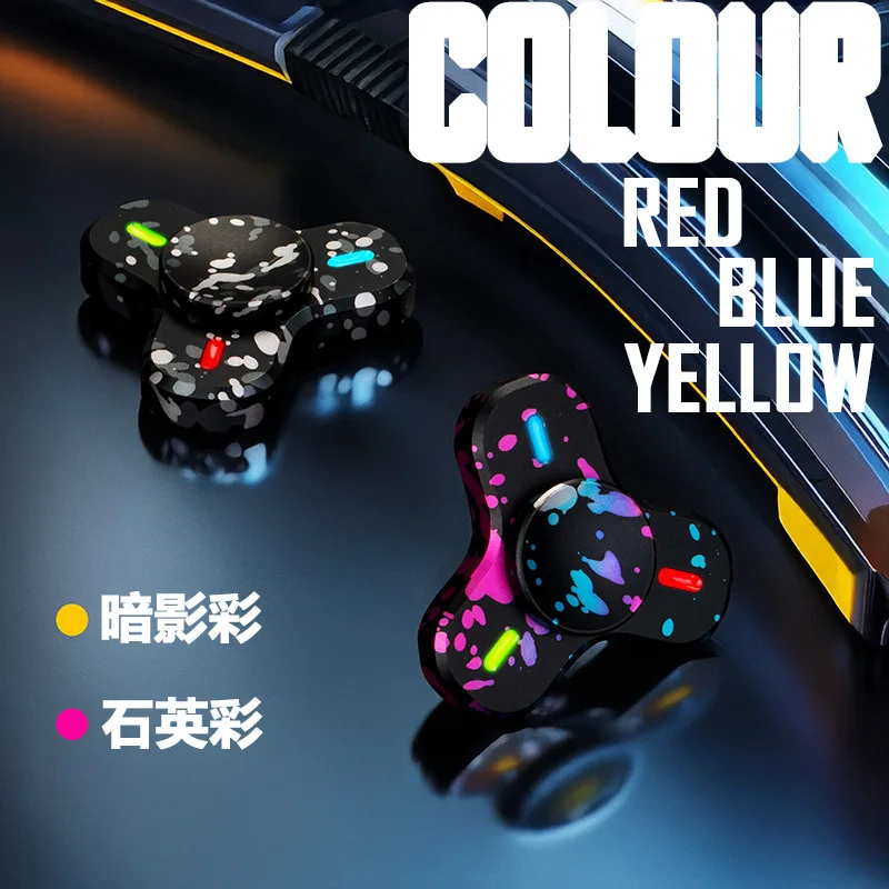 Three Colors Hand Fidget Spinner Rainbow Anti-Anxiety Toy Relieve Stress ADHD Finger Top Magic Decompression Rotating Spinner