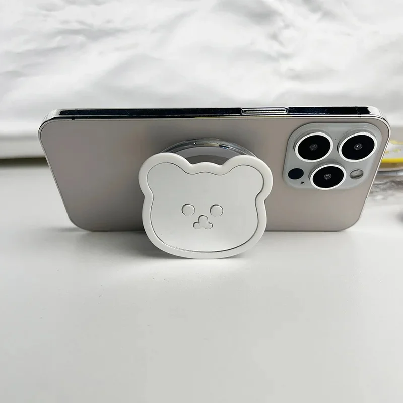 Cute Bear Shape Phone Grip Holder, Adhesive Socket Expanding Stand, Finger Ring Mirror Bracket for Smartphone image 5